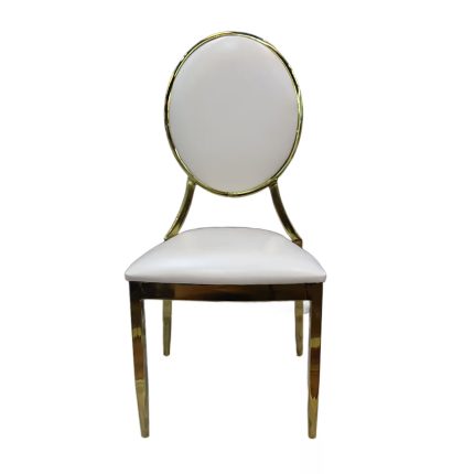 0664055 Modern High Quality Leather Dining Chair Gold White Dubai Sharjah Abu Dhabi