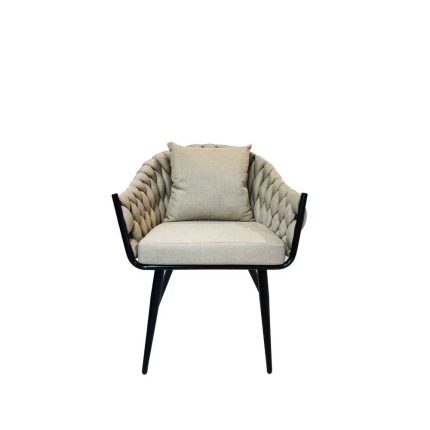 0410537 Rope Designed Armchair Vissle Dark Grey Dubai Sharjah Abu Dhabi