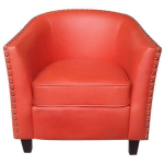 Furniture Leather Single Seater Sofa Orange Dubai Sharjah Abu Dhabi
