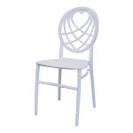 0654748 Heart Back Fiber Plastic Dining Chair White Dubai Sharjah Abu Dhabi