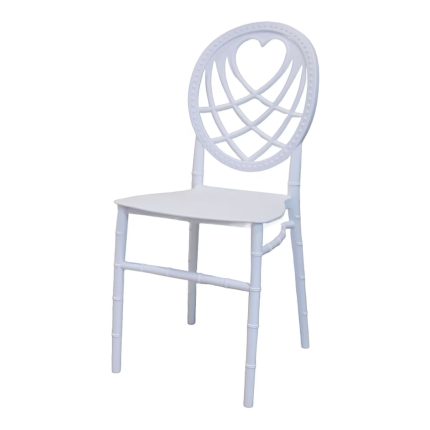 0654748 Heart Back Fiber Plastic Dining Chair White Dubai Sharjah Abu Dhabi