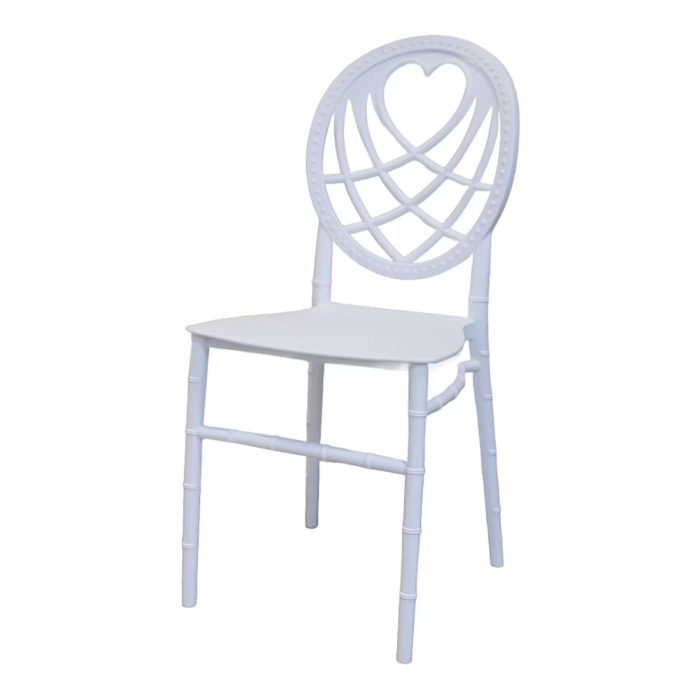 0654748 Heart Back Fiber Plastic Dining Chair White Dubai Sharjah Abu Dhabi