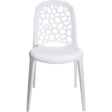 0084133 Round Polypropylene Dining Chairs White Dubai Sharjah Abu Dhabi