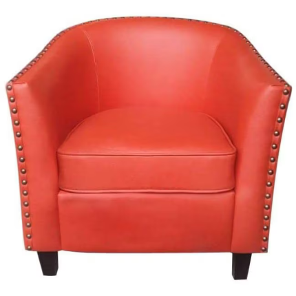 Furniture Leather Single Seater Sofa Orange Dubai Sharjah Abu Dhabi
