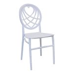 0654749 Heart Back Fiber Plastic Dining Chair White Dubai Sharjah Abu Dhabi