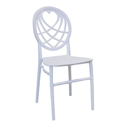 0654749 Heart Back Fiber Plastic Dining Chair White Dubai Sharjah Abu Dhabi