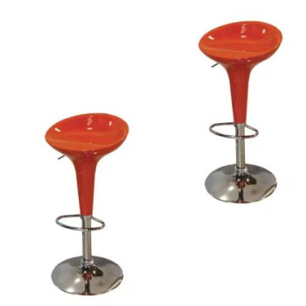 0638594 Modern Adjustable Bar Stool Orange Set Of 2 Pcs Dubai Sharjah Abu Dhabi