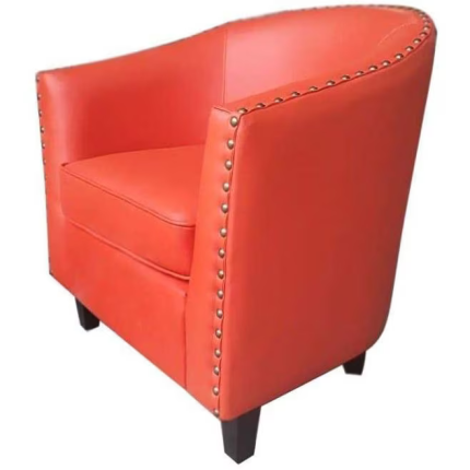 Furniture Leather Single Seater Sofa Orange Dubai Sharjah Abu Dhabi