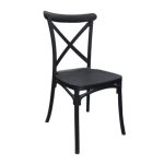0632503 Modern light Weight Fiber Plastic Chair Black Dubai Sharjah Abu Dhabi