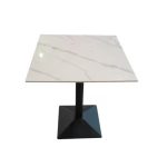 0654779 Marble Table Top With Powder Coated Metal Base White Dubai Sharjah Abu Dhabi