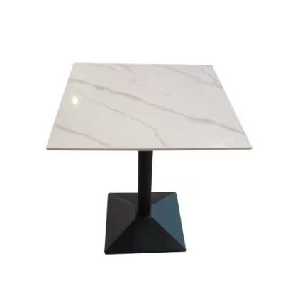 0654779 Marble Table Top With Powder Coated Metal Base White Dubai Sharjah Abu Dhabi
