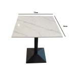 0654778 Marble Table Top With Powder Coated Metal Base White Dubai Sharjah Abu Dhabi