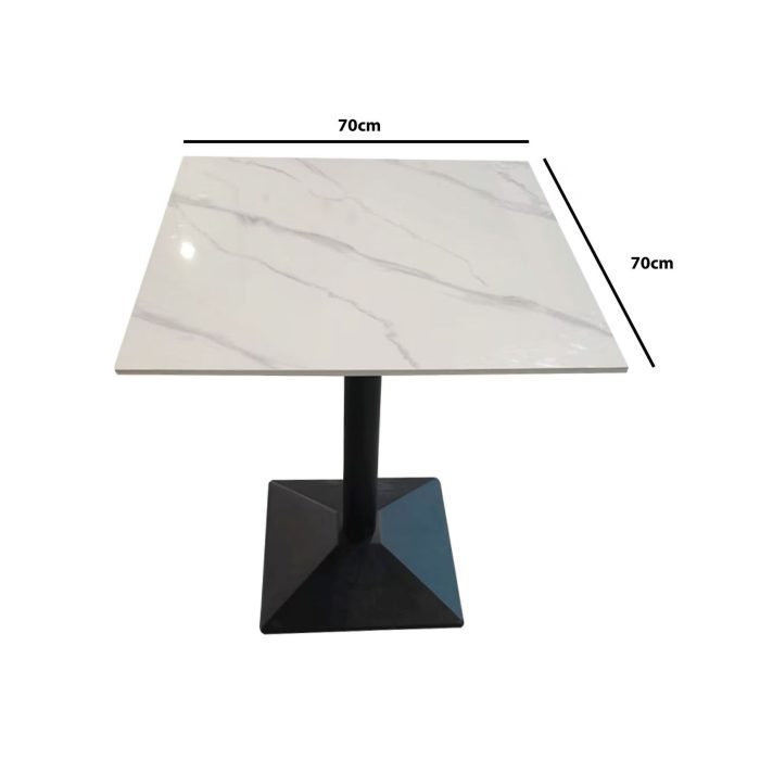 0654778 Marble Table Top With Powder Coated Metal Base White Dubai Sharjah Abu Dhabi