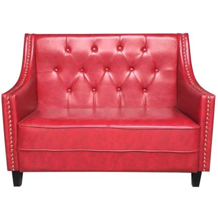 0084121 Western Tufted Armchair Sofa With Nail Heads Red Dubai Sharjah Abu Dhabi