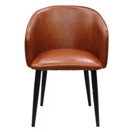 0632522 Readymade Leather Chair With Metal Frame Brown Dubai Sharjah Abu Dhabi