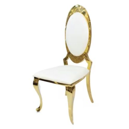 Armless Dining Chair with Stainless Steel Frame White Dubai Sharjah Abu Dhabi