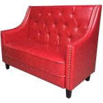 0084122 Western Tufted Armchair Sofa With Nail Heads Red Dubai Sharjah Abu Dhabi
