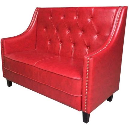 0084122 Western Tufted Armchair Sofa With Nail Heads Red Dubai Sharjah Abu Dhabi