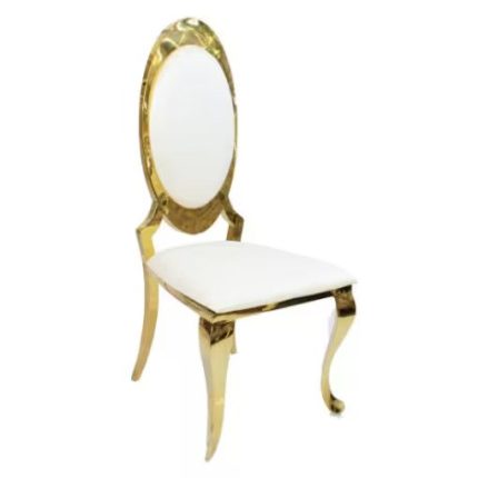 Armless Dining Chair With Stainless Steel Frame White Dubai Sharjah Abu Dhabi