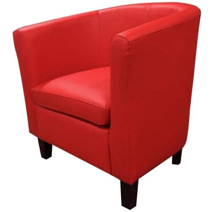 0084183 U Shape Designed Single Sofa Red Dubai Sharjah Abu Dhabi