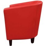 0084184 U Shape Designed Single Sofa Red Dubai Sharjah Abu Dhabi