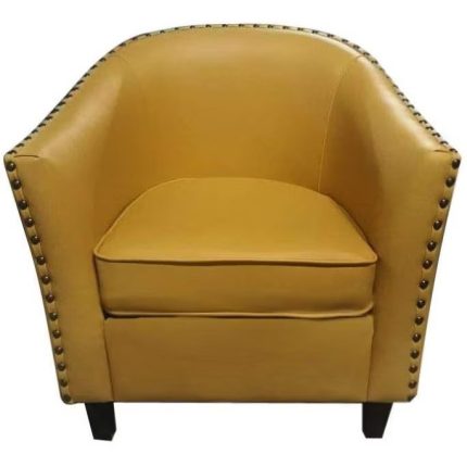 0084205 Leather Single Seater Sofa Yellow Dubai Sharjah Abu Dhabi