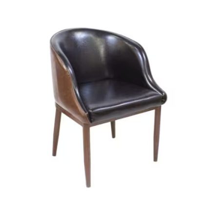 0632489 Leather Dining Chair Black Brown Dubai Sharjah Abu Dhabi