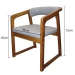 0654769 Leather And Solid Wood Dining Chair Grey Dubai Sharjah Abu Dhabi
