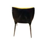 0366737 Leather Chair With Stainless Steel Frame Yellow Dubai Sharjah Abu Dhabi