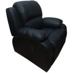 0084118 Faux Leather Recliner Single Seater Black Dubai Sharjah Abu Dhabi