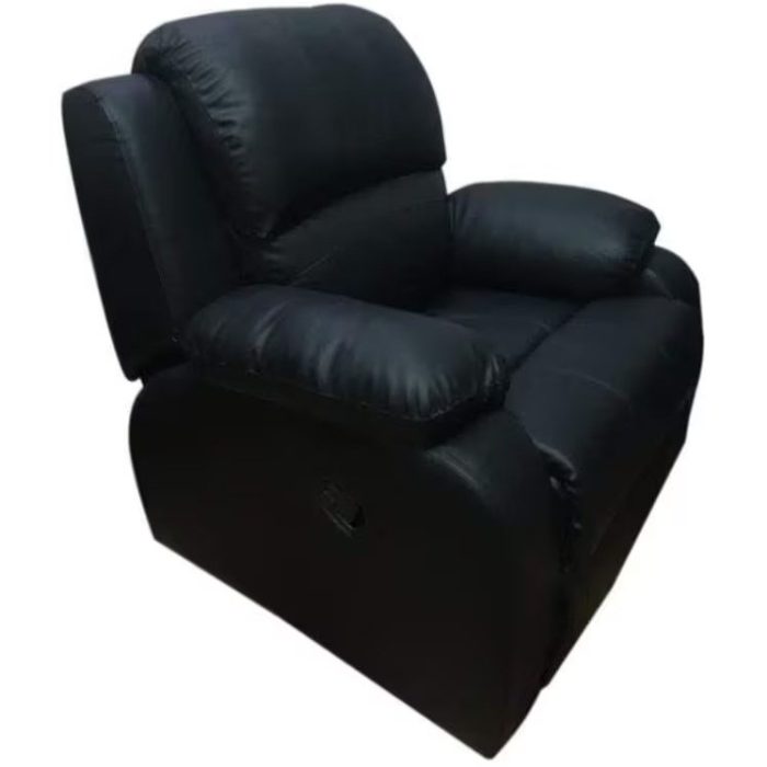 0084118 Faux Leather Recliner Single Seater Black Dubai Sharjah Abu Dhabi