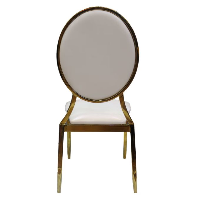 0664056 Modern High Quality Leather Dining Chair Gold White Dubai Sharjah Abu Dhabi
