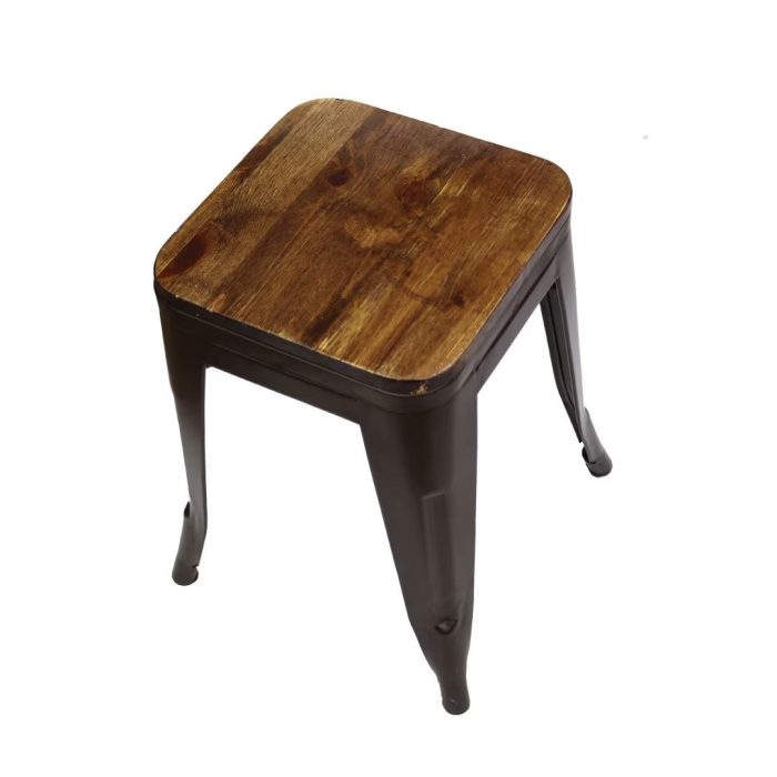 0611463 Stool With wood Steel Legs Dubai Sharjah Abu Dhabi
