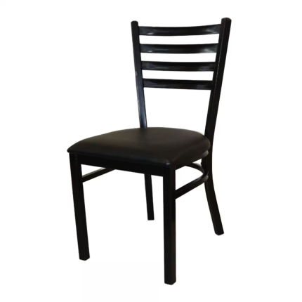 Black Chair with Brown Padded Leather Seat Dubai Sharjah Abu Dhabi