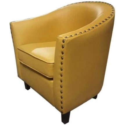 0084206 Leather Single Seater Sofa Yellow Dubai Sharjah Abu Dhabi