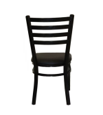 Black Chair with Brown Padded Leather Seat Dubai Sharjah Abu Dhabi
