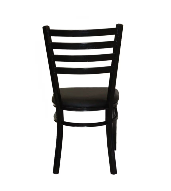 Black Chair with Brown Padded Leather Seat Dubai Sharjah Abu Dhabi