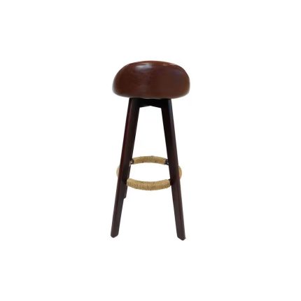 0410547 360 Pu Leather Bar Stool Brown Dubai Sharjah Abu Dhabi