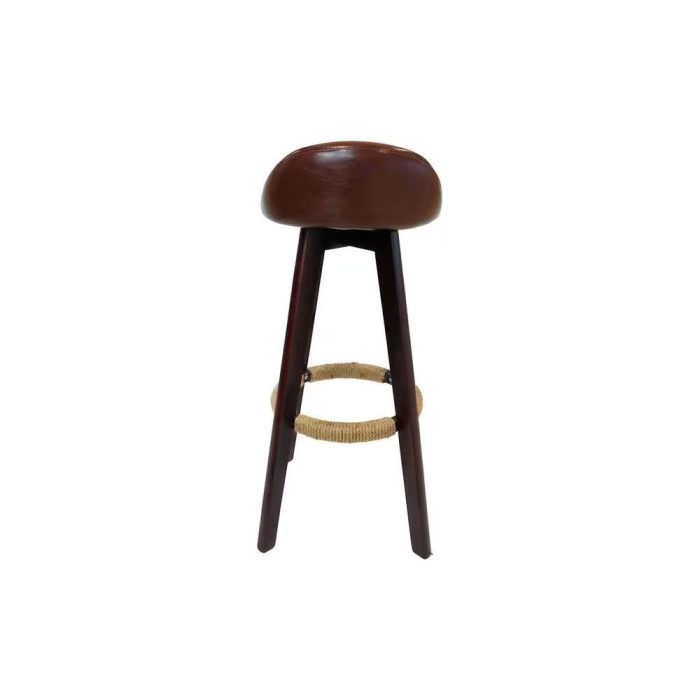 0410547 360 Pu Leather Bar Stool Brown Dubai Sharjah Abu Dhabi