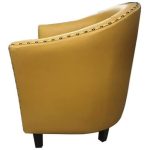 0084207 Leather Single Seater Sofa Yellow Dubai Sharjah Abu Dhabi
