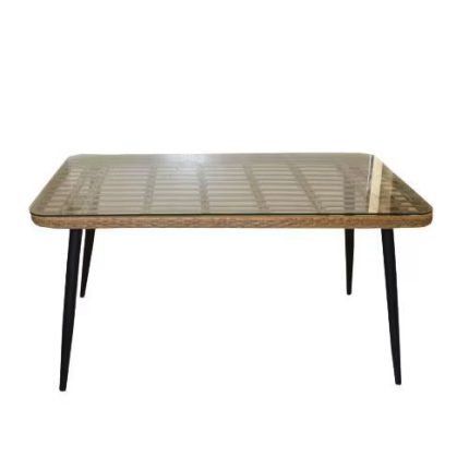 0654775 Premium Glass Dining Table-140x80cm Brown Dubai Sharjah Abu Dhabi