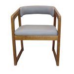 0654767 Leather And Solid Wood Dining Chair Grey Dubai Sharjah Abu Dhabi