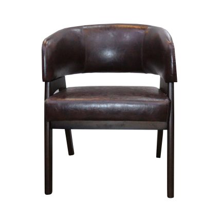 0584075 PU Leather Modern Living Room Chair Brown Dubai Sharjah Abu Dhabi