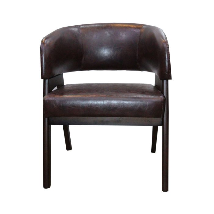 0584075 PU Leather Modern Living Room Chair Brown Dubai Sharjah Abu Dhabi