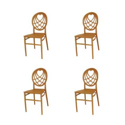 0638597 Classical Heart Back Dining Chair Golden Dubai Sharjah Abu Dhabi
