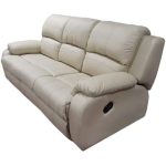 0084165 3 Seater Leather Recliner Sofa White Dubai Sharjah Abu Dhabi