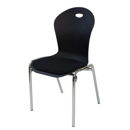 0611465 Curvy Modern Dining Chair With Steel Leg Black Dubai Sharjah Abu Dhabi