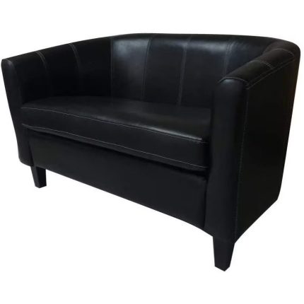 0084111 Two Seater U Shape Sofa Black Dubai Sharjah Abu Dhabi