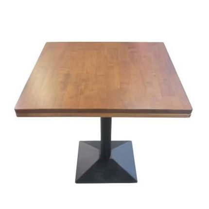 0654777 Solid Wood Dining Table With Powder Coated Metal Base Black Dubai Sharjah Abu Dhabi