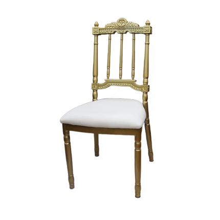 0664059 Luxury Armless Dining Chair Gold White Dubai Sharjah Abu Dhabi